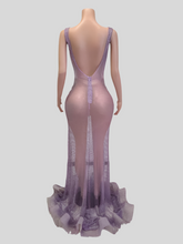 Load image into Gallery viewer, Kylie Beaded Pink Crystal long Evening Dress
