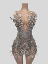 Load image into Gallery viewer, Sexy Kim mini Rhinestone dress
