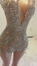 Load and play video in Gallery viewer, Sexy Kim mini Rhinestone dress
